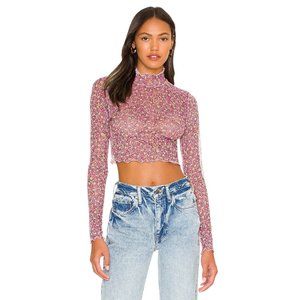 For Love & Lemons - Nadia Sheer Turtleneck Crop Top